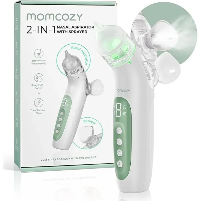 Momcozy aspirador nasal 2 en 1 spray succión 65 kPa