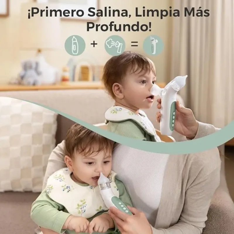 Momcozy aspirador nasal 2 en 1 spray succión 65 kPa