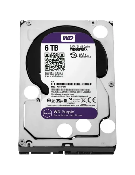 WD62PURZ 6TB: Disco Duro Purple para Vigilancia 24/7