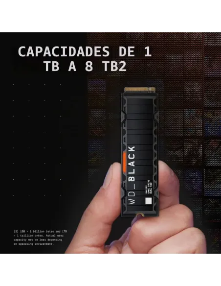 WD Black SN850X SSD M.2 NVMe 1TB PCIe Gen4 Disco Duro Sólido Interno Gaming 7300MB/s con Disipador