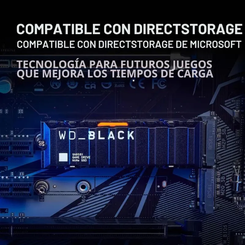 WD Black SN850X SSD M.2 NVMe 1TB PCIe Gen4 Disco Duro Sólido Interno Gaming 7300MB/s con Disipador