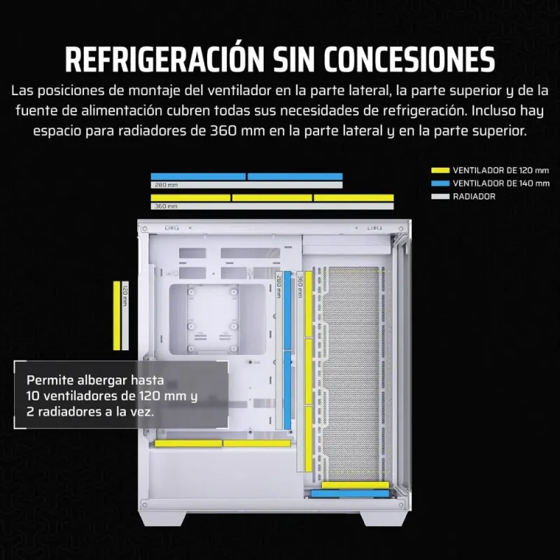 Corsair 3500X Torre Blanca ATX | Chasis Gaming Cristal Templado