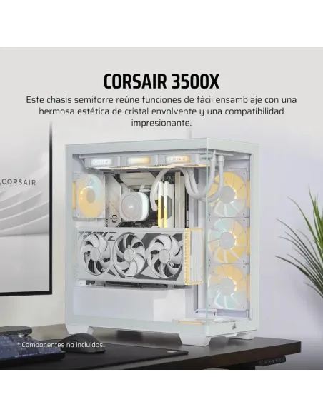 Corsair 3500X Torre Blanca ATX | Chasis Gaming Cristal Templado