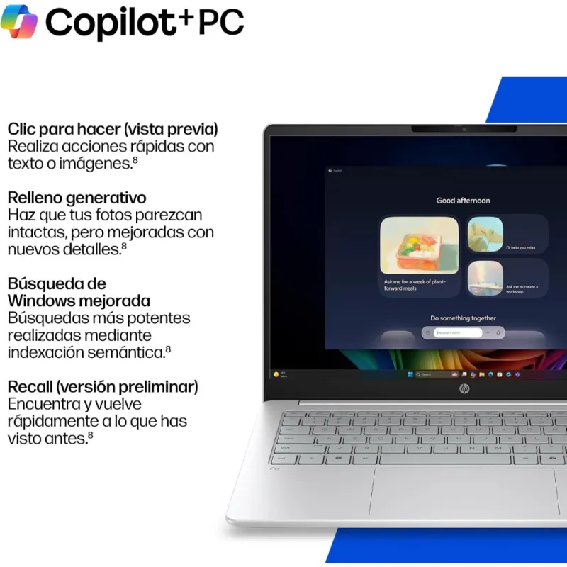 HP OmniBook 5 14-he0016ns Copilot+ PC Ordenador Portátil 14'' 2K Snapdragon X Plus 32GB RAM 1TB SSD Windows 11 Home