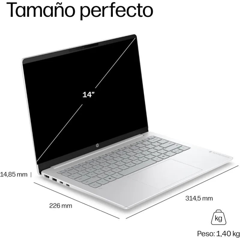 HP OmniBook 5 14-he0016ns Copilot+ PC Ordenador Portátil 14'' 2K Snapdragon X Plus 32GB RAM 1TB SSD Windows 11 Home