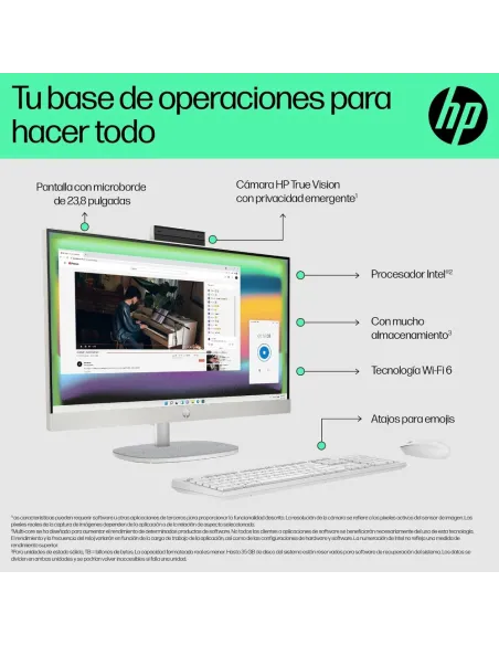 HP All-in-One 24-cr0013ss Ordenador Sobremesa 23,8'' Full HD Intel Core i3-N300 8GB RAM 512GB SSD