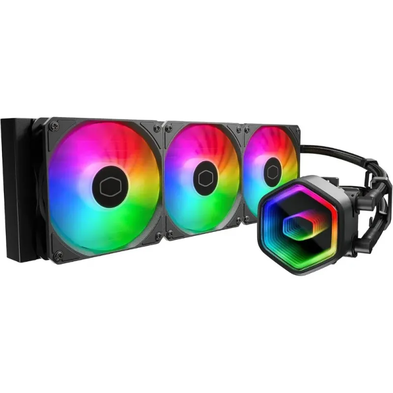 Cooler Master MasterLiquid 360 Core II CPU-Wasserkühlung AIO 360mm ARGB Infinity-Spiegel Multisockel Schwarz
