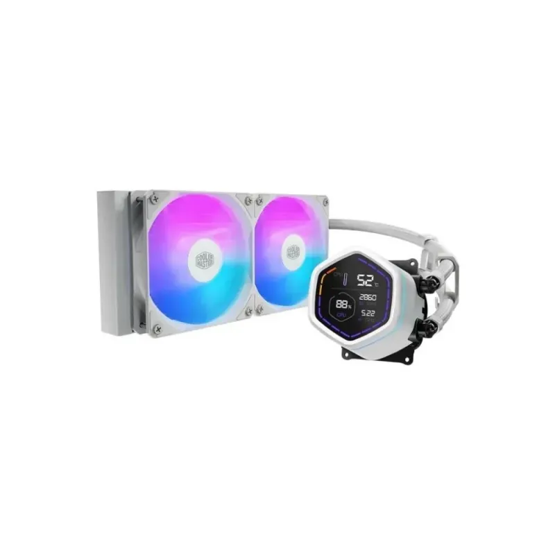 Cooler Master MasterLiquid Core Nex Digital 240 CPU-Wasserkühlung AIO 240mm ARGB LED-Display 2,1'' Multisockel Weiß