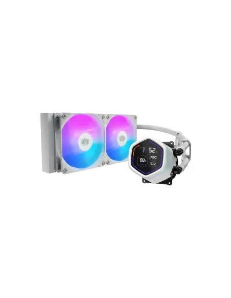 Cooler Master MasterLiquid Core Nex Digital 240 Refrigeración Líquida CPU AIO 240mm ARGB Pantalla LED 2,1'' Multisocket Blanco