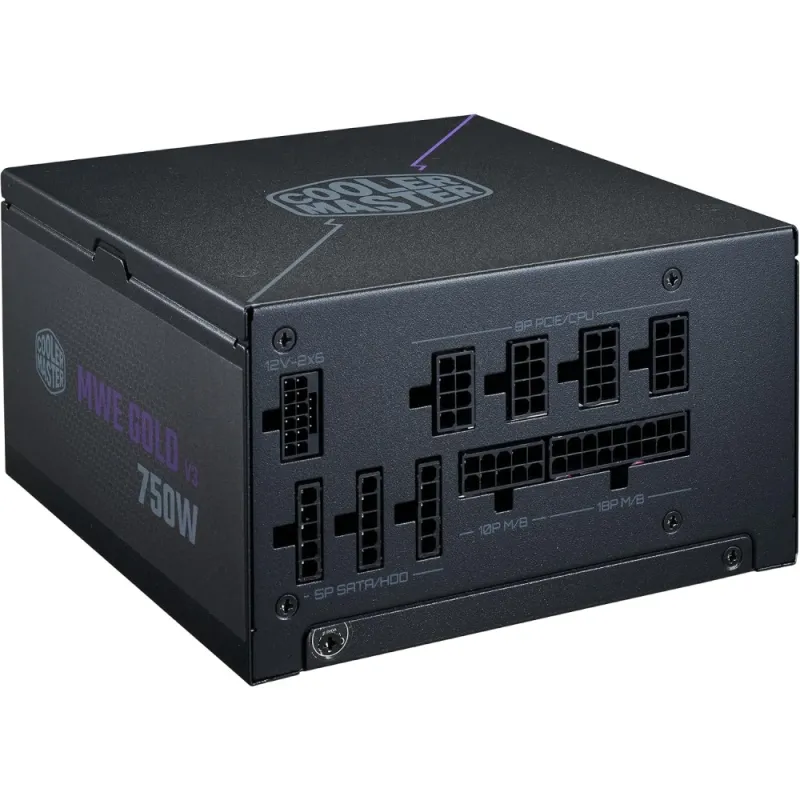 Cooler Master MWE V3 750W Fuente de Alimentación 80 Plus Gold ATX 3.1 12V-2x6 PFC Activo No Modular