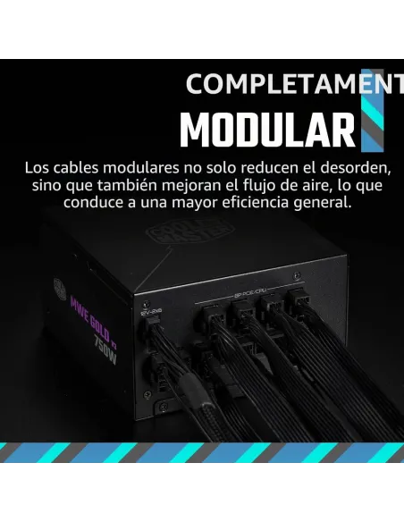 Cooler Master MWE V3 750W Fuente de Alimentación 80 Plus Gold ATX 3.1 12V-2x6 PFC Activo No Modular