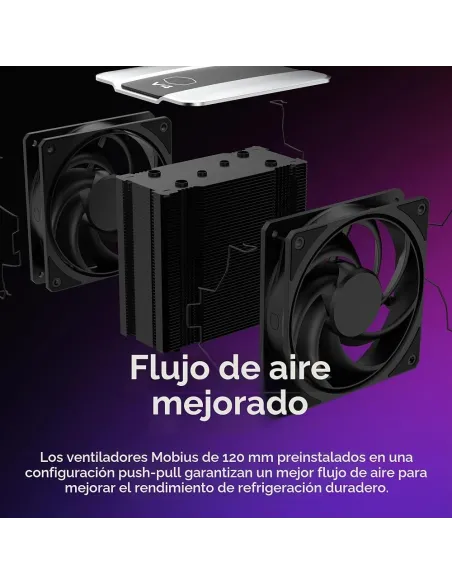Cooler Master V4 Alpha 3DHP Disipador CPU Torre 4 Tubos Calor Multisocket Intel AMD Negro