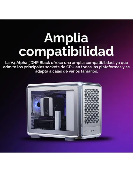 Cooler Master V4 Alpha 3DHP Disipador CPU Torre 4 Tubos Calor Multisocket Intel AMD Negro