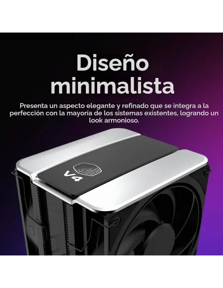 Cooler Master V4 Alpha 3DHP Disipador CPU Torre 4 Tubos Calor Multisocket Intel AMD Negro
