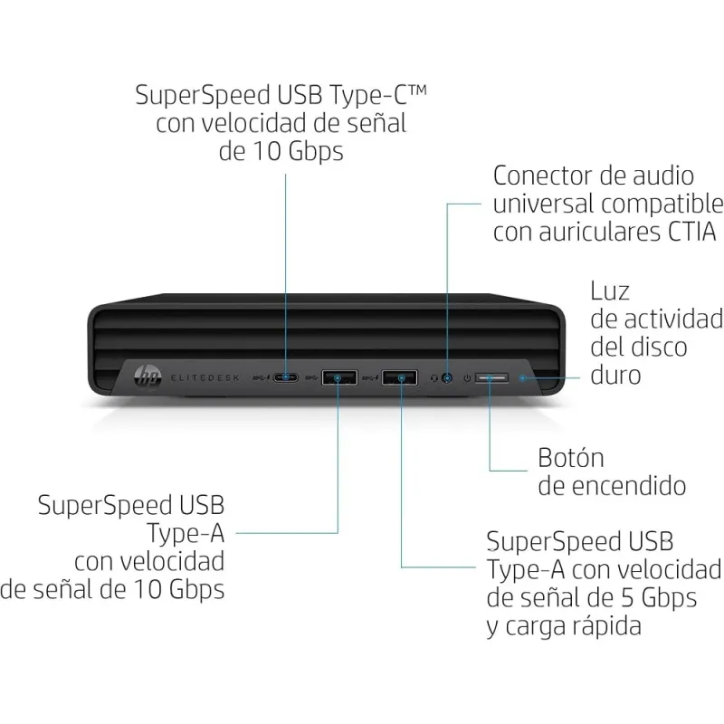 HP EliteDesk 800 Mini G1 Mini PC Ordenador Sobremesa Compacto Intel Core Ultra 5 235 16GB RAM SSD Windows 11 Pr
