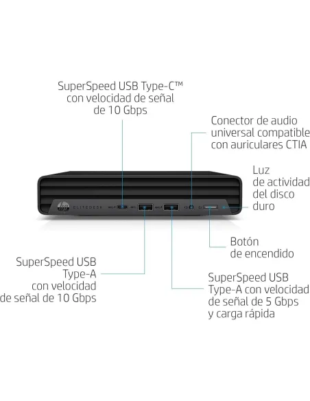HP EliteDesk 800 Mini G1 Mini PC Ordenador Sobremesa Compacto Intel Core Ultra 5 235 16GB RAM SSD Windows 11 Pr