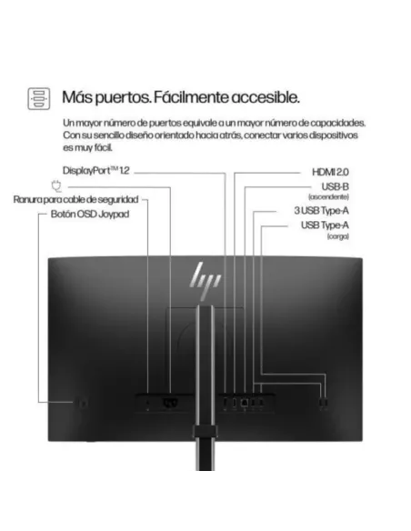 HP Monitor 524pf Serie 5 Pro 23,8" FHD IPS - 100 Hz y ergonomia total
