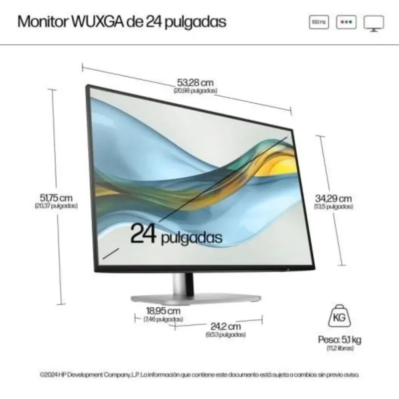HP Monitor 524pn Serie 5 Pro 24" WUXGA IPS 16:10 Ebony