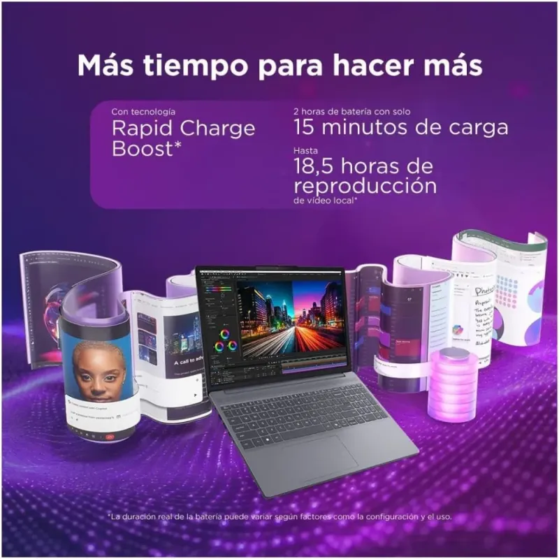 Lenovo IdeaPad Slim 3 Gen 11 Copilot PC Ordenador Portátil 15,3'' WUXGA Intel Core Ultra 7 16GB RAM 1TB SSD