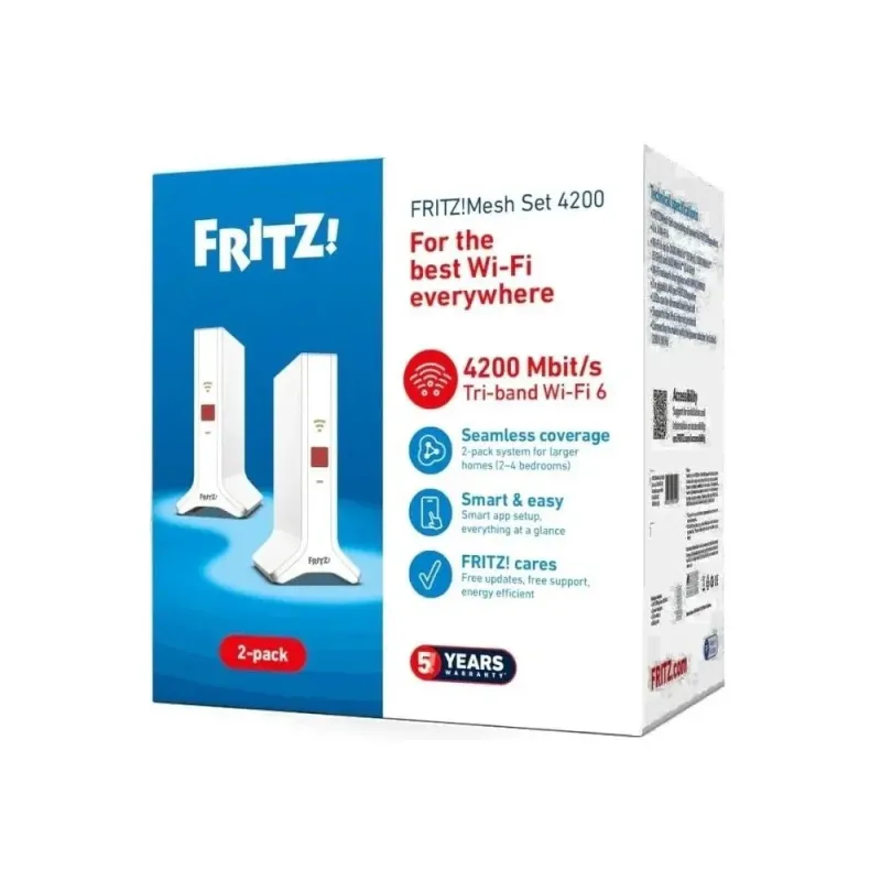FRITZ!Mesh Set 4200 2-pack International - Wi-Fi 6 Mesh hasta 4200 Mbi