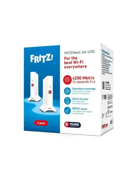 FRITZ!Mesh Set 4200 2-pack International - Wi-Fi 6 Mesh hasta 4200 Mbi