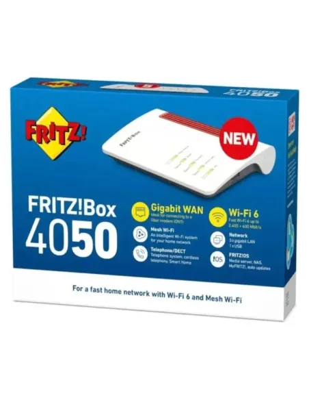 FRITZ!Box 4050 international - Router WiFi 6 Doble Banda Mesh