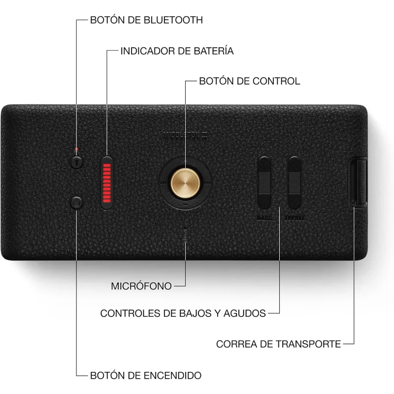 Marshall Middleton II Lautsprecher Black and Brass