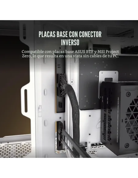 Corsair 6500X Semitorre ATX Doble Cristal Templado USB-C Blanco Bambú