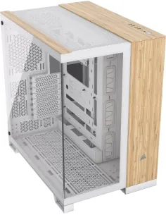 Corsair 6500X Semitorre ATX Doble Cristal Templado USB-C Blanco Bambú