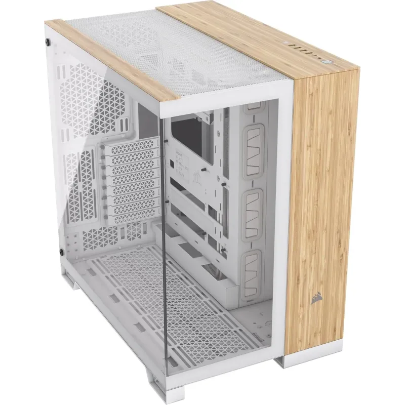 Corsair 6500X Semitorre ATX Doble Cristal Templado USB-C Blanco Bambú