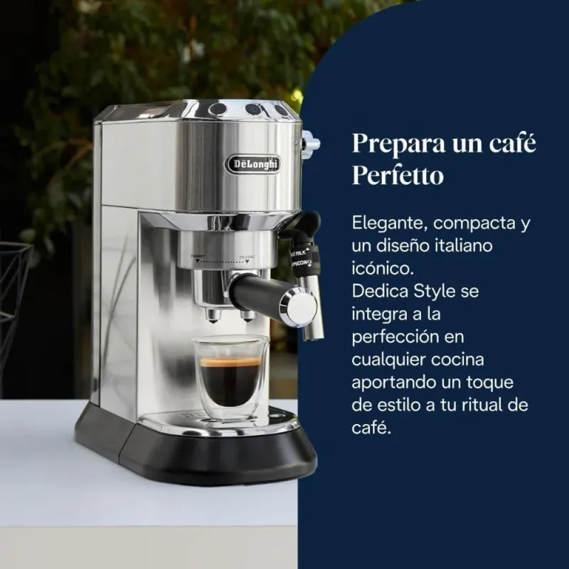 De'Longhi Dedica Style – Manuelle Espressomaschine mit manuellem Milchaufschäumer