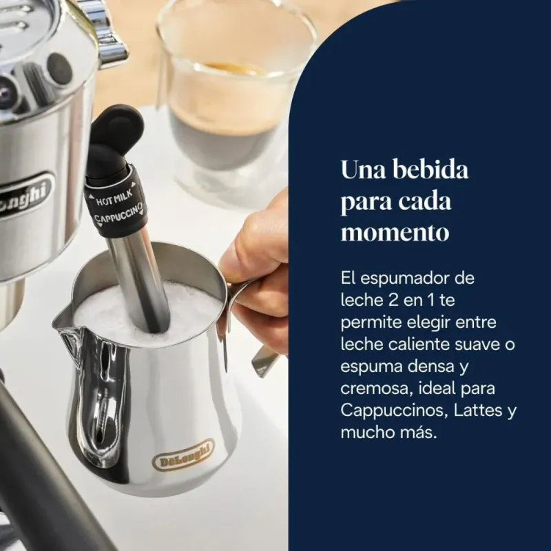De'Longhi Dedica Style – Manuelle Espressomaschine mit manuellem Milchaufschäumer