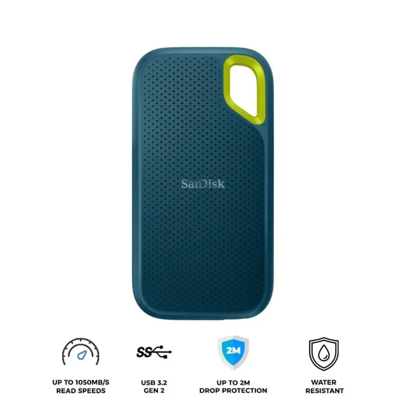 SanDisk 1TB Extreme SSD portátil, USB-C, 1050 MB/s, IP65 de resistencia al agua y al polvo