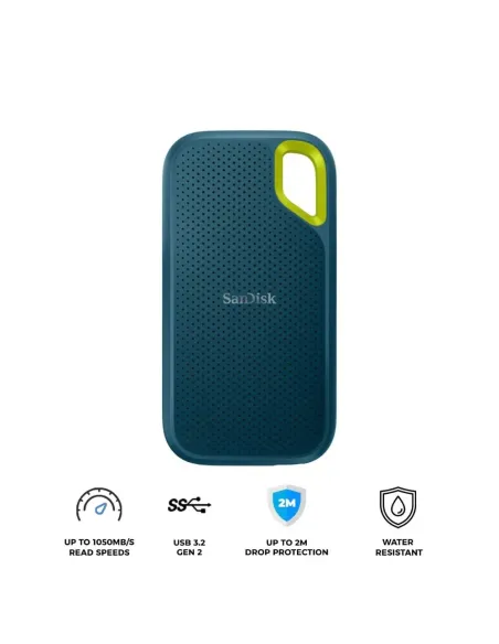 SanDisk 1TB Extreme SSD portátil, USB-C, 1050 MB/s, IP65 de resistencia al agua y al polvo