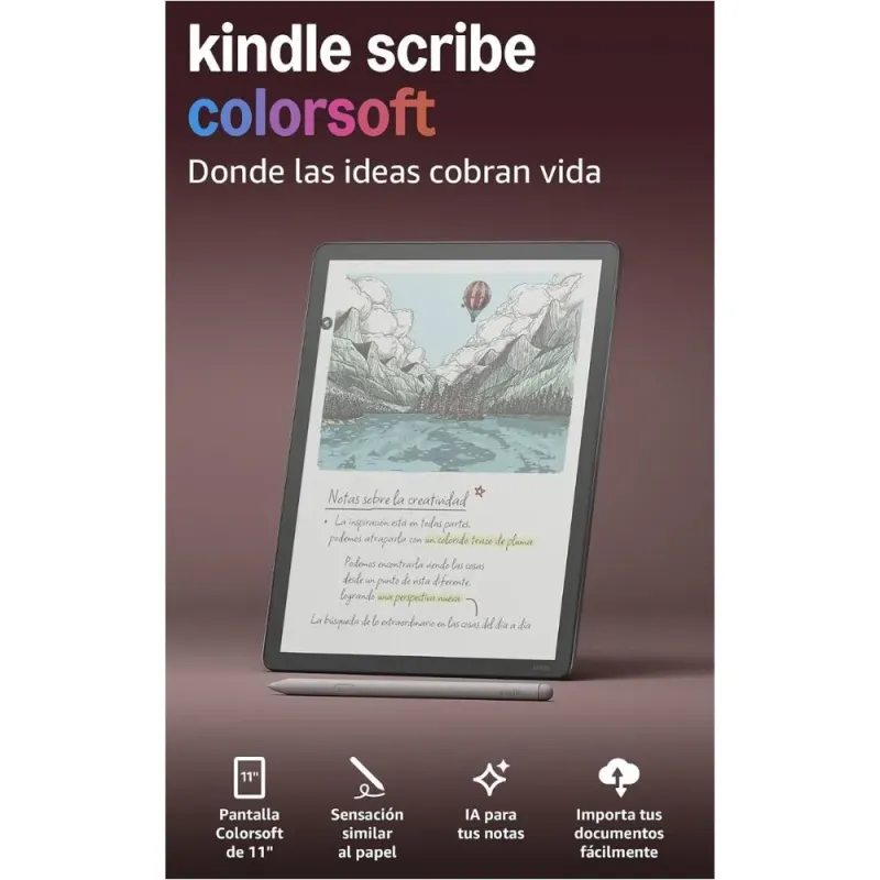 Kindle Scribe Colorsoft 11" 64GB Grafito - E-reader a color con IA