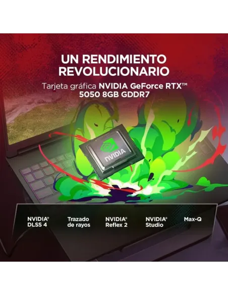 Lenovo Legion 5 Gen 11 Portátil Gaming 15,3 OLED 165Hz AMD Ryzen 7 16GB RAM 512GB SSD RTX 5050 WiFi 7 Negro