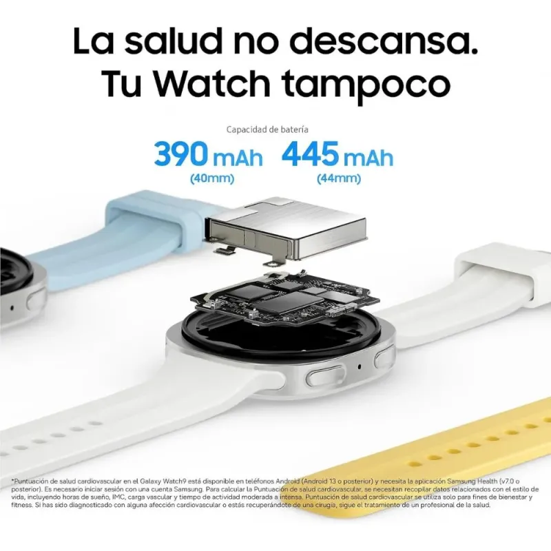 Samsung Galaxy Watch 9 LTE, Silver with Green Strap, 44mm