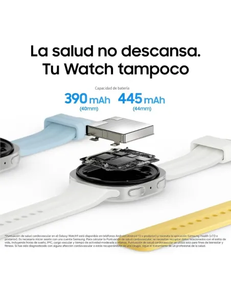 Samsung Galaxy Watch 9 LTE Silber mit grünem Armband, 44 mm
