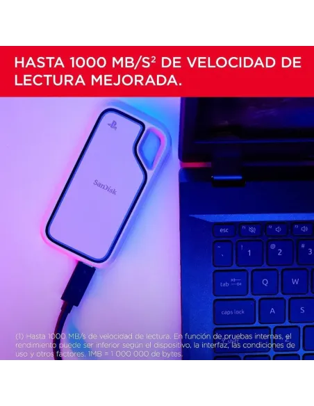 SanDisk Extreme Tragbare externe SSD für PlayStation 5 und Computer 1TB, 1000 MB/s