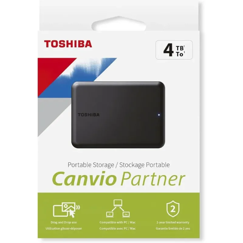 Toshiba Canvio Partner 4TB - Disco Duro Externo USB 3.2 portátil