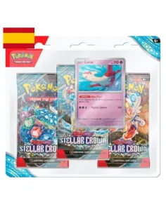 Pokémon TCG Stellar Crown 3 Pack Blister ES | Corona Astral