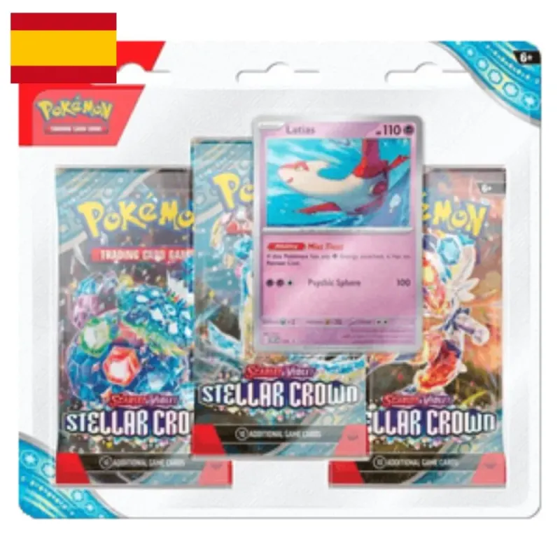 Pokémon TCG Stellar Crown 3 Pack Blister ES | Corona Astral