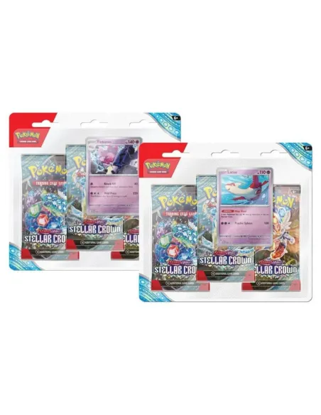 Pokémon TCG Stellar Crown 3 Pack Blister ES | Corona Astral