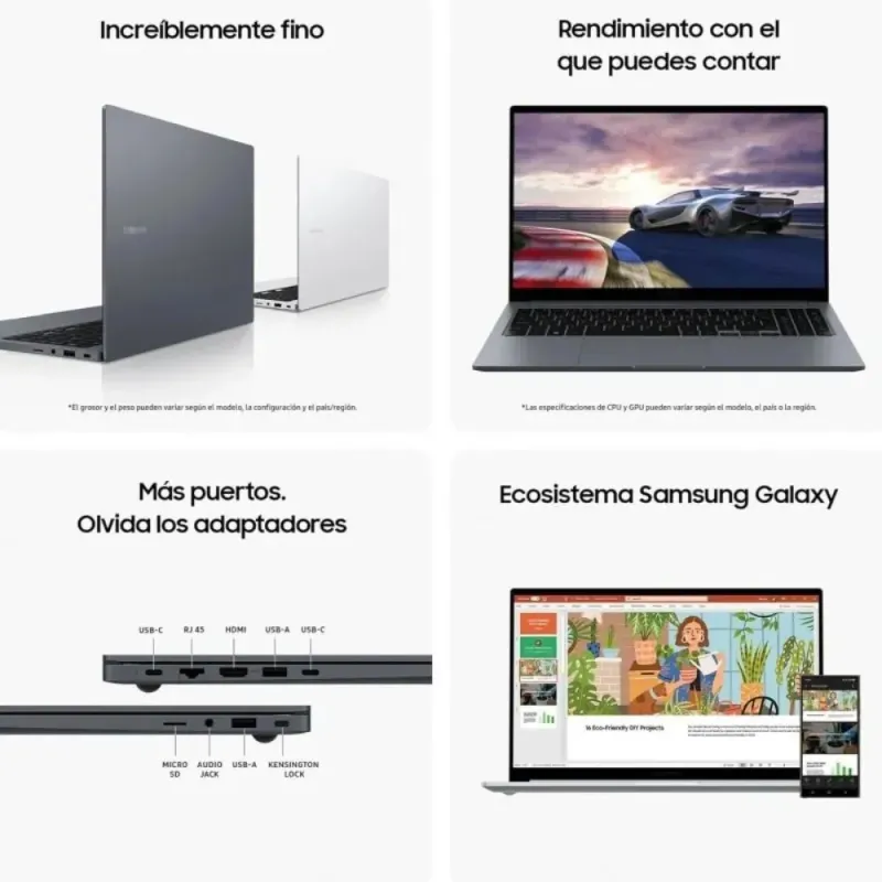 Samsung Galaxy Book4 Portátil Ultrafino 15,6'' Full HD Intel Core i7-1355U 13 Gen 16GB RAM 1TB SSD Windows 11 Gris