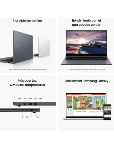 Samsung Galaxy Book4 Ultradünner Laptop 15,6'' Full HD Intel Core i7-1355U 13. Gen 16GB RAM 1TB SSD Windows 11 Grau