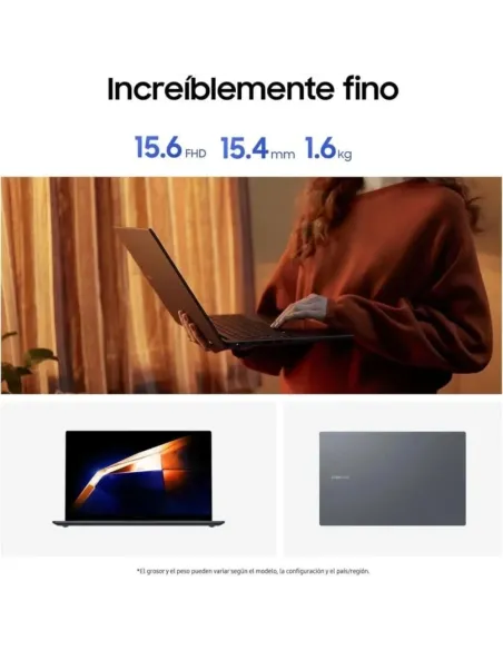 Samsung Galaxy Book4 Portátil Ultrafino 15,6'' Full HD Intel Core i7-1355U 13 Gen 16GB RAM 1TB SSD Windows 11 Gris