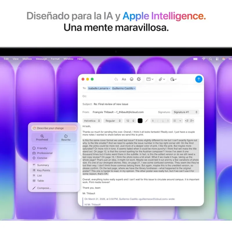 Apple MacBook Air 13'’ M4 Chip 5 Núcleos GPU 8GB RAM 512GB SSD macOS Plata