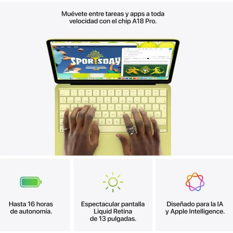 Apple MacBook Air 13'’ M4 Chip 5 Núcleos GPU 8GB RAM 512GB SSD macOS Plata