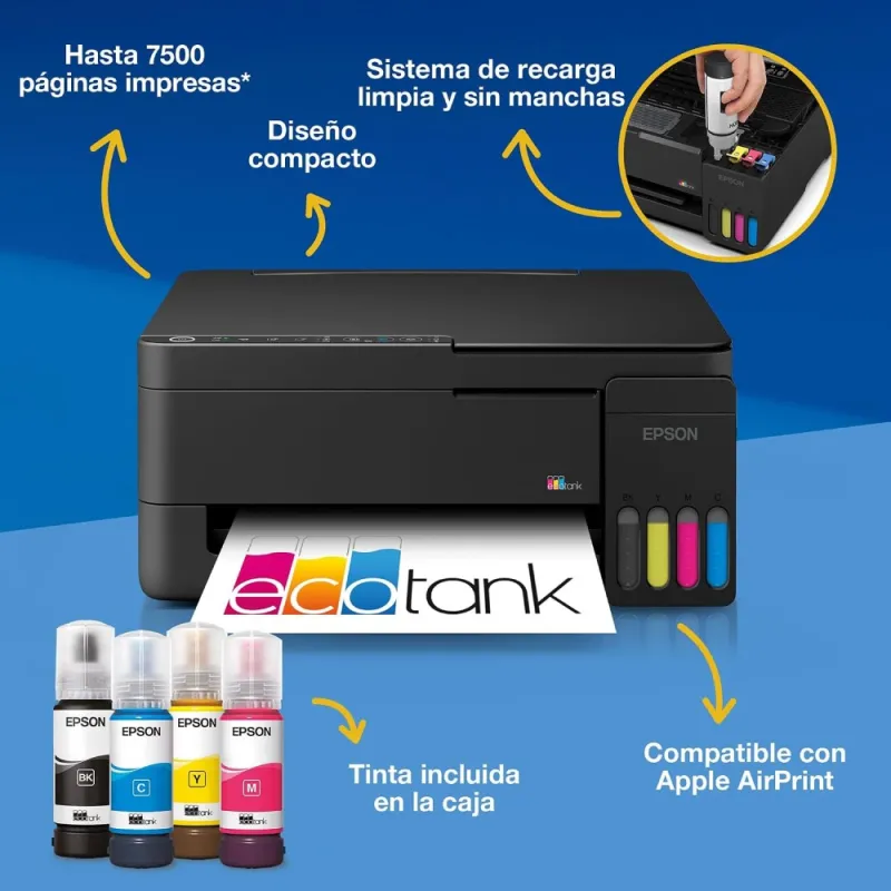 Epson EcoTank ET-2912 Multifuncional Wi-Fi con depósito de tinta