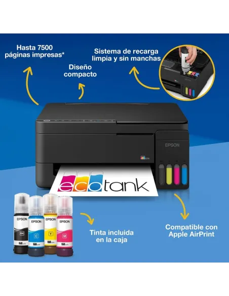 Epson EcoTank ET-2912 Multifuncional Wi-Fi con depósito de tinta